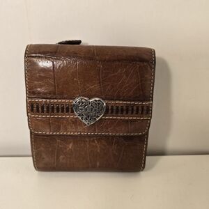 Brighton Brown Leather Wallet with Heart Accent
